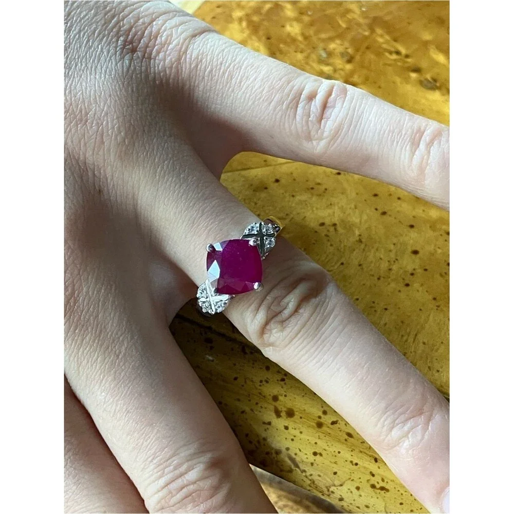Mahaleo Ruby Sterling Silver Ring Size 8